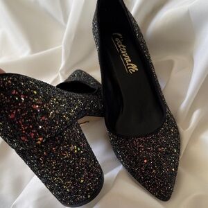 L'INTERVALLE Black Sparkle Heels
